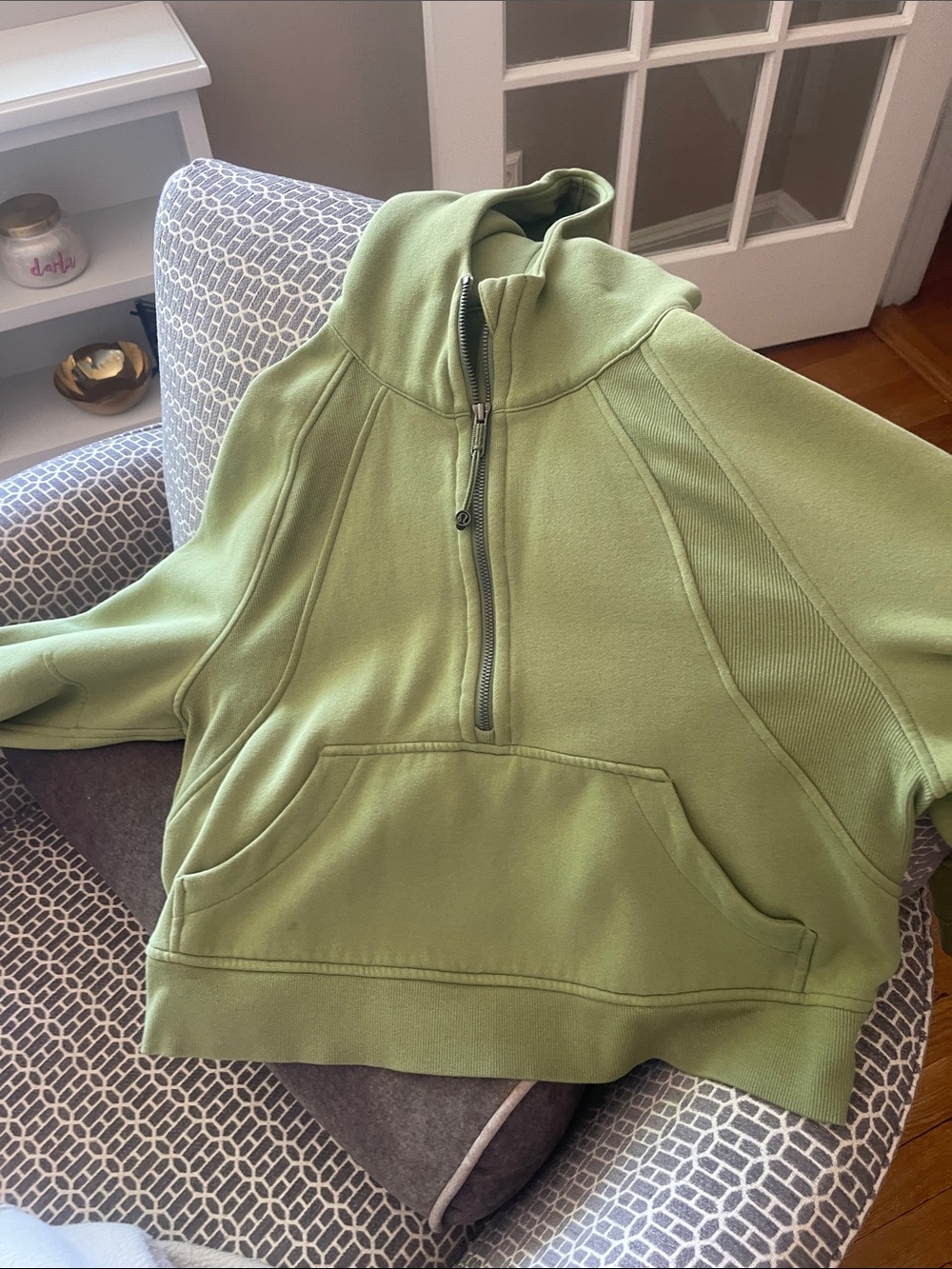 lululemon athletica light green half-zip hoodie